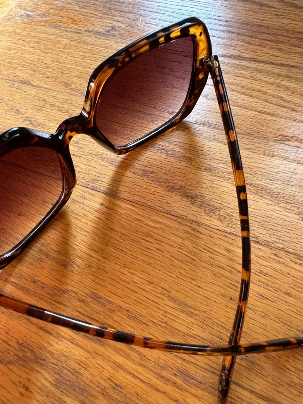 Tortoiseshell Oversized Square Women's Sunglasses - Brown Lenses
